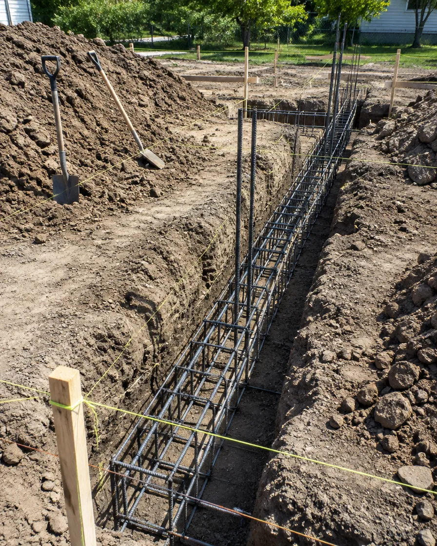 Excavación de fundaciones con enfierradura