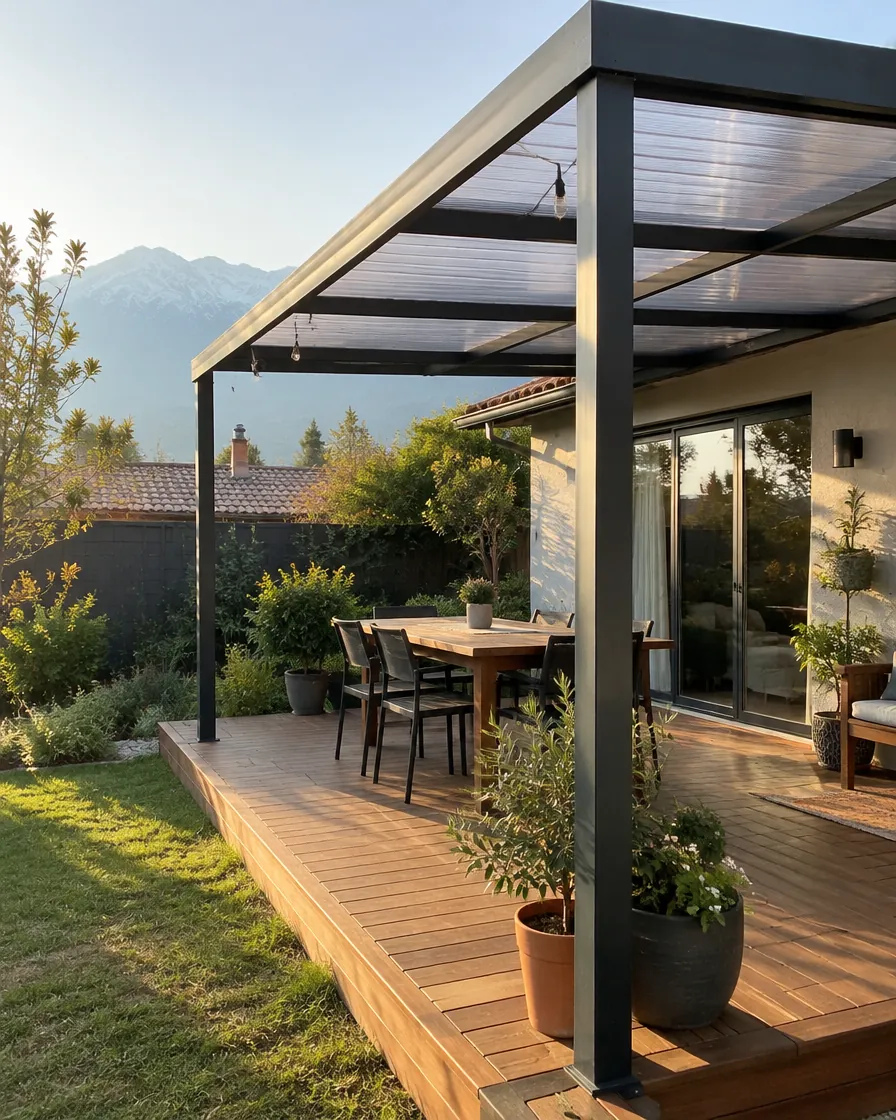 Terraza con pérgola